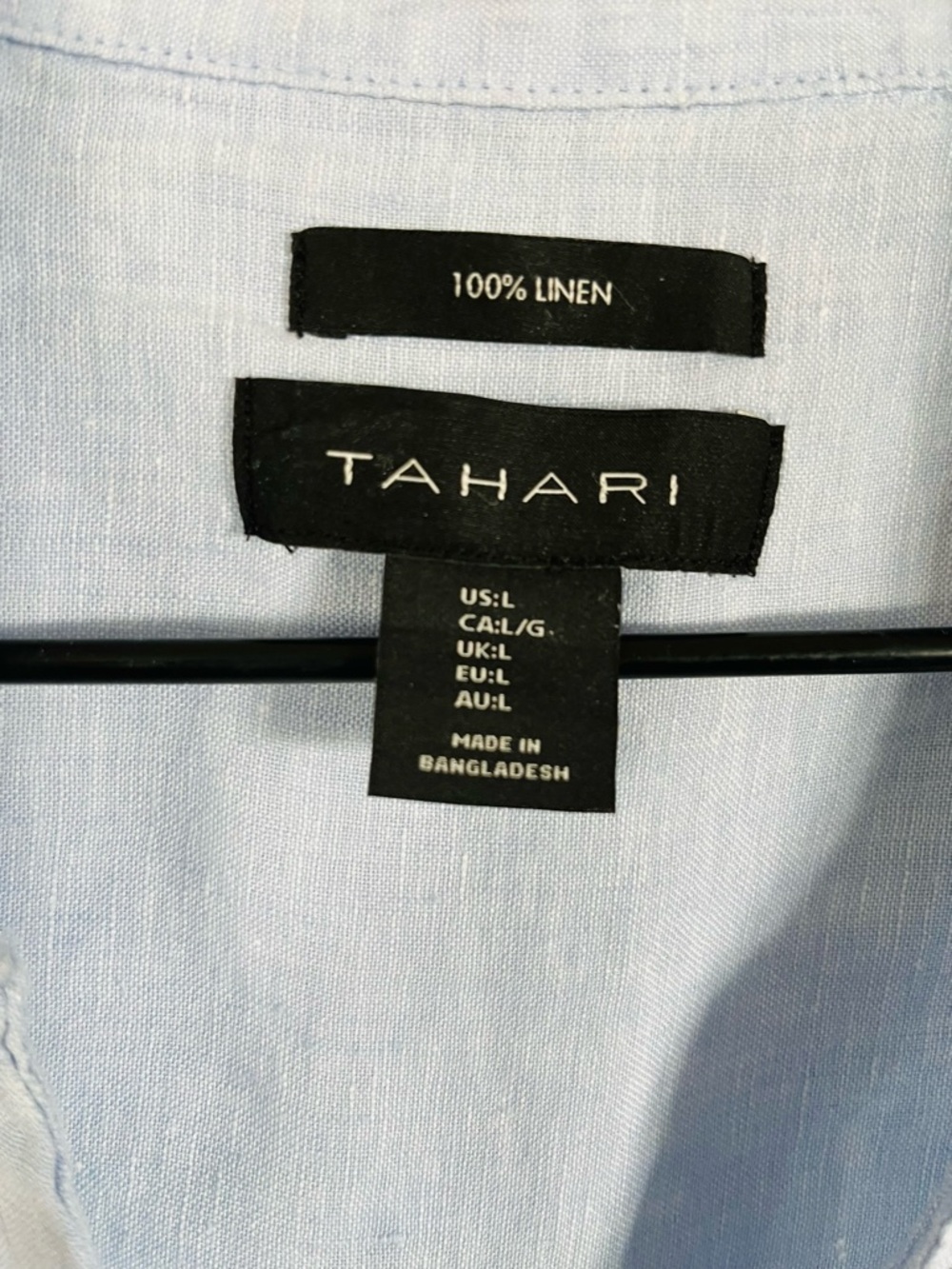 Tahari Oversized Light Blue 100% Linen Cap Sleeve Tunic Shirt - Picture 8 of 8